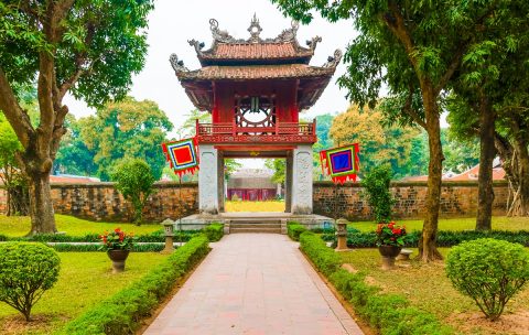 Front,Pagoda,Of,The,Beautiful,Unesco,Temple,Of,Literature,,Hanoi